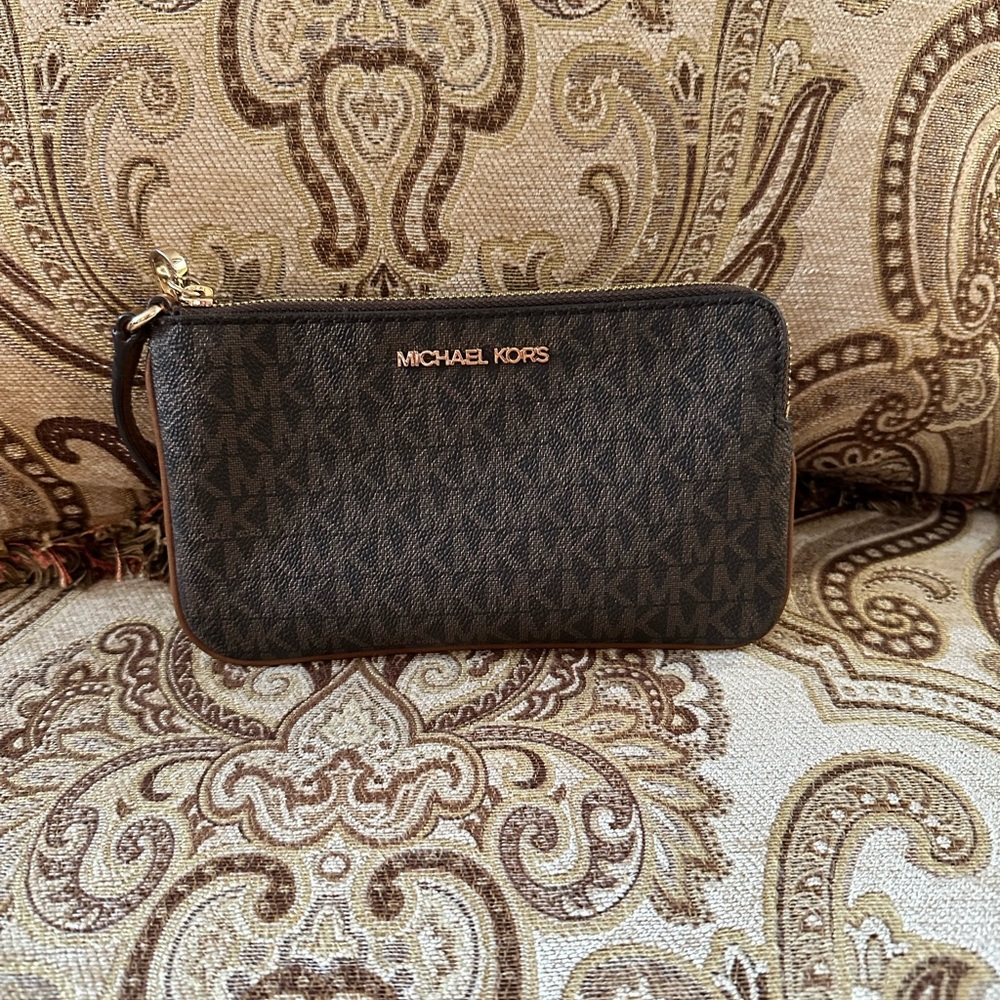 Michael Kors Dark Brown Zip-Around Wallet